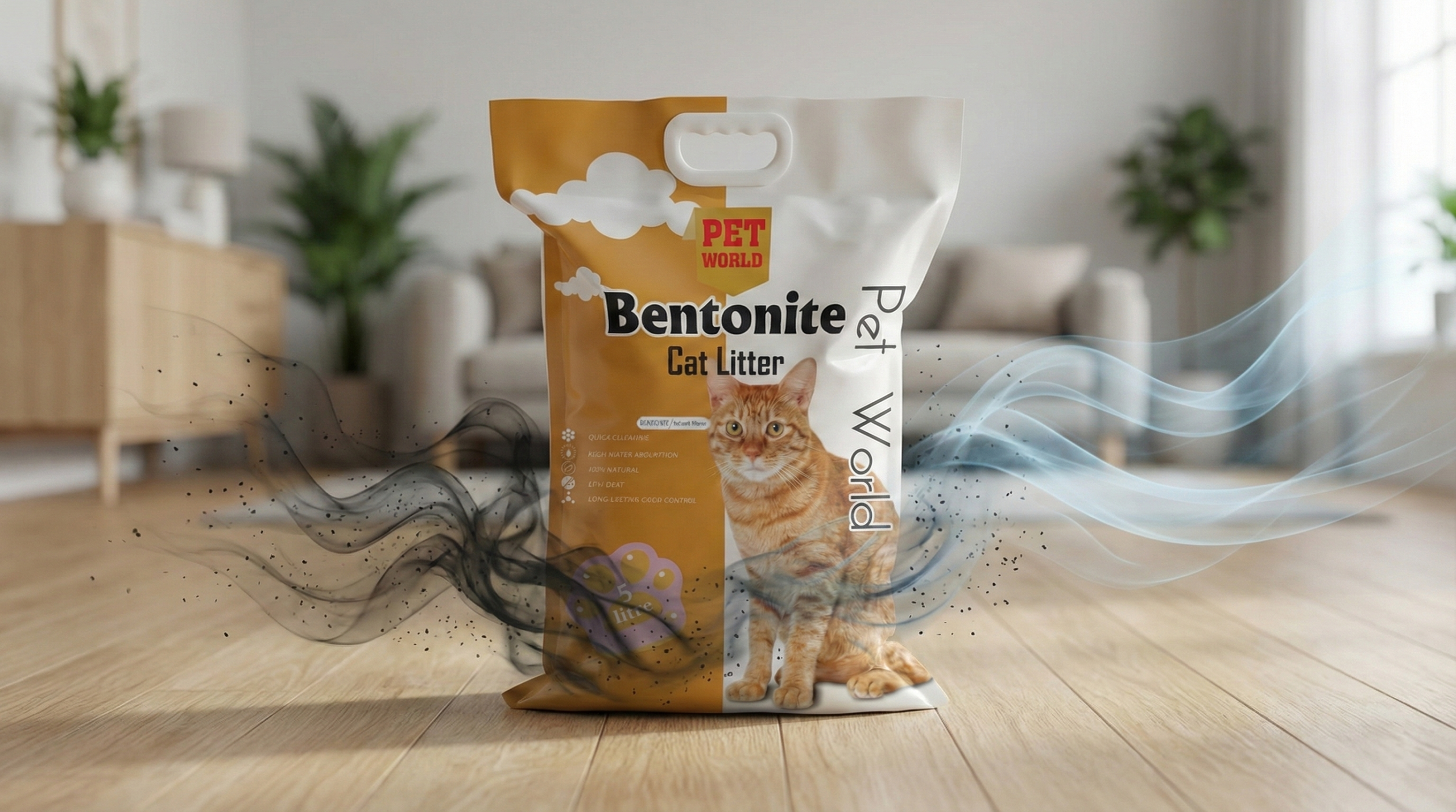 Premium Lemon Flavor Pet World Cat Litter  (10ltr)